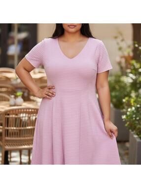 Lane Bryant Lavender Textured Fit & Flare Dress Size 18/20
